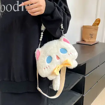 Y2K Хэллоуин Sanrio Cinnamoroll Kuromi Аниме Мультфильм Плюшевая сумка Сумки через плечо Kawaii Soft Girl Сумка через плечо Девчачье сердце