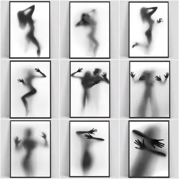 Абстрактная туманная фигура Искусство Мода Плакаты и печать Скандинавские сексуальные женщины Холст Живопись Настенное искусство Картина для гостиной Домашний декор