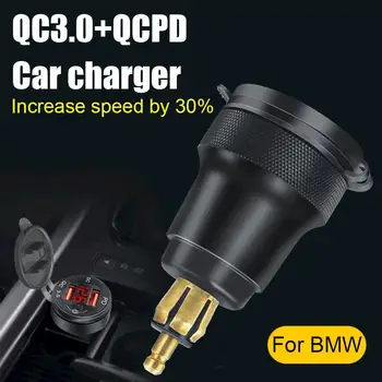  Автомобильное мотоциклетное бортовое зарядное устройство DIN Socket Dual USB Charger Adapter For Hella / DIN Or For BMW Style Мотоциклетные розетки
