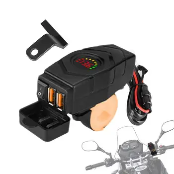  Адаптер питания мотоцикла Быстрое двухпортовое зарядное устройство Аксессуар для зарядки с двумя портами для мобильного телефона, планшета и GPS