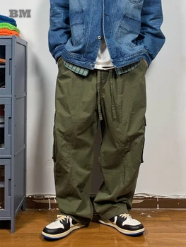 Американская уличная одежда Свободные мешковатые брюки-карго Мужская одежда Harajuku Высококачественные тактические повседневные брюки Рабочие прямые брюки