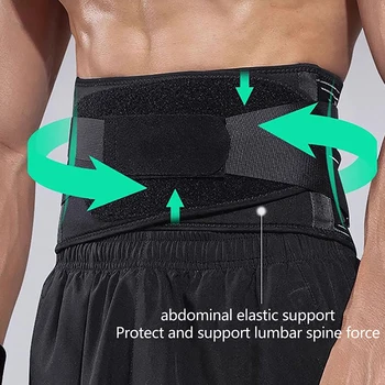  Бандажи для спины для облегчения боли в пояснице с 6 стойками, дышащий пояс поддержки спины для мужчин / женщин для работы поясничный поддерживающий пояс