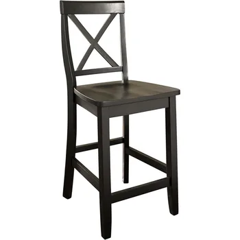 Барный стул Crosley Furniture X-Back (набор из 2 шт.), 24 дюйма, черный