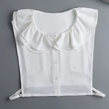  белый однотонный лацкан рубашки поддельный воротник для женщин корейская рубашка съемный воротник женский съемный свитер шея ложный воротник