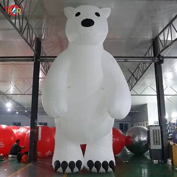 Бесплатная воздушная доставка до двери 6 м 20 футов белый милый рекламный гигантский надувной белый медведь для продвижения