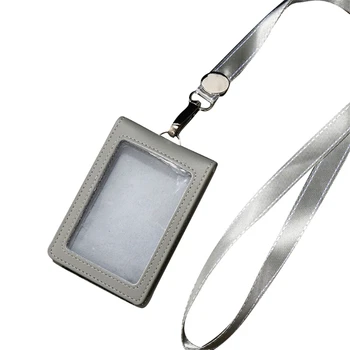Вертикальный держатель кредитной карты с прозрачным окном Слоты для карт Шейный ремешок Офисная дама Сумка для карты сотрудника