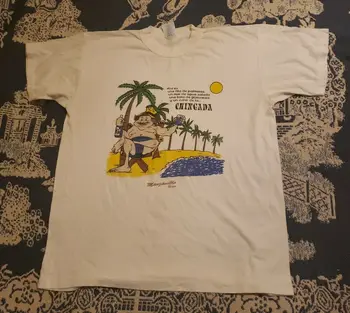 Винтаж 90-х Мансанильо Мексика Наступательная мультяшная рубашка M Destination Сувенир с длинными рукавами