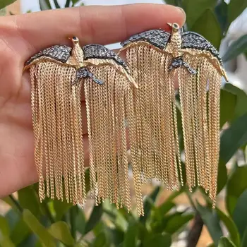  Винтажные золотые серьги с кисточками с длинной цепочкой для банкета на вечеринке