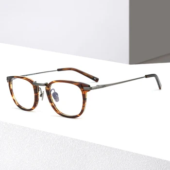  Винтажные квадратные мужские очки из ацетата титана Оптическая оправа для очков для близорукости для женщин Японские модные очки люксового бренда