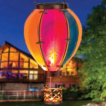 Воздушный шар Солнечный фонарь Солнечные подвесные фонари Открытый солнечный фонарь с мерцающим пламенем, водонепроницаемый для садового двора