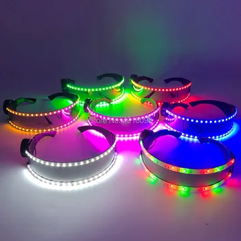 Высококачественные светодиодные светящиеся очки Светодиодные очки для танцевальной вечеринки Очки для освещения сценических выступлений Костюмные очки Glow Party Decor