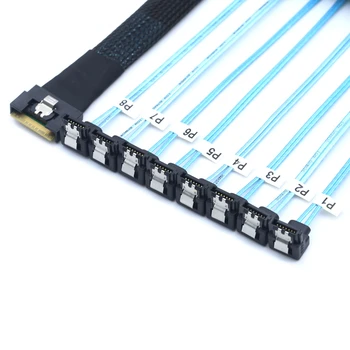Высокоскоростной интерфейс PCIE Slimline SAS SFF-8654 8I Full Cover To Line 8 портов SATA 90 градусов кабель