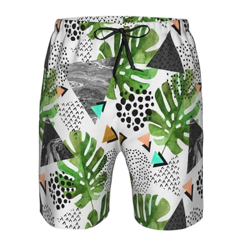 Гавайская тропическая пальма Короткие брюки Летние мужские плавки с 3D-печатью Быстросохнущие пляжные шорты для отдыха Повседневные шорты для доски