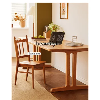 Гостиная Большой длинный книжный стол Верстак Офисный стол из массива дерева Доска Бытовая вишневая мебель Обеденный стол Обеденный стол
