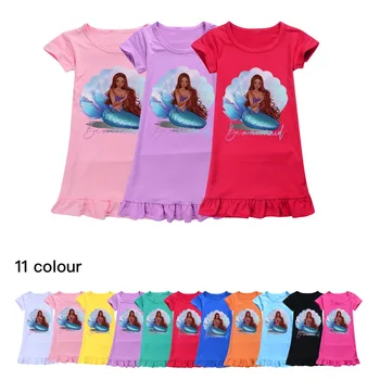 Девочки Русалочка Детская ночная рубашка Хлопок Лето Тонкая Пижама Детская Домашняя Одежда Пижама Платье Пижамы Пижамы Пижамы