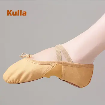 Детская балетная танцевальная обувь пуанты на плоской подошве для девочек сальса латиноамериканский джаз исполнение упражнения женская детская йога танцевальная обувь размер 28-38