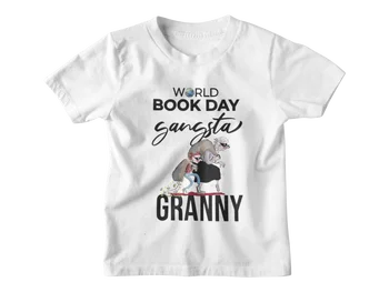 Детская гангста-бабушка 2023 Смешной костюм футболки Всемирного дня книги.