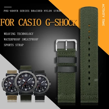 Для Casio PRG-600YB-3 PRG-650 PRW-6600 PRG-600YB Series мужской нейлоновый холщовый ремешок для часов армейский зеленый хаки черный изготовленный на заказ ремешок для часов 24