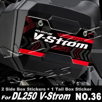 Для Suzuki DL250 V-Strom 3M Мотоцикл Боковая коробка Наклейка Накладки Хвост Багажник Чехол Сумка Крышка Наклейка Водонепроницаемые аксессуары