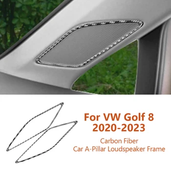 Для Volkswagen VW Golf 8 MK8 2020-2023 Карбоновый автомобиль Передняя стойка Рама громкоговорителя Декоративные наклейки Аксессуары для интерьера автомобиля