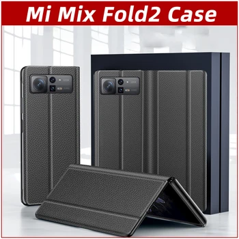 Для чехла Xiao Mi Mix Fold 2, чехол для защиты от падения Mix Fold2 кожаный встроенный держатель телефона откидная крышка