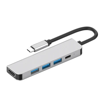  док-станция типа C для 4K 5 в 1 HUD для мобильного телефона, ноутбука USB 3.1 Type-C на USB3.0 HUB + USB-C PD+