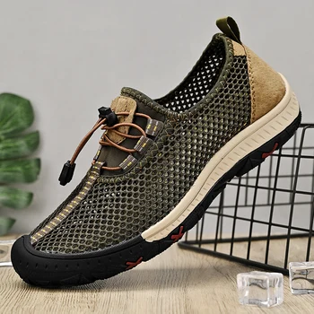 Дышащая сетка Мужские кроссовки на открытом воздухе Обувь для мужчин Летняя походная обувь Большой размер 38-48 Водная обувь Спортивная обувь для ходьбы