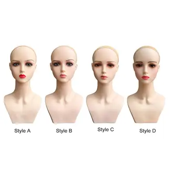 Женская голова манекена для шиньонов, ожерелья, париков, демонстрирующих создание стиля