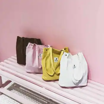 Женская холщовая сумка-тоут 2023 Сплошной цвет Дизайнерская женская повседневная сумка через плечо Сумка через плечо Многоразовая сумка для покупок большой емкости