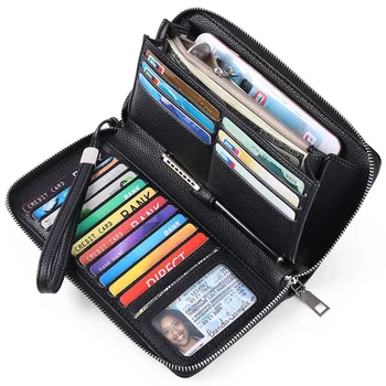  Женский длинный кошелек RFID Ручная сумка большой емкости PU Сумка для хранения банковских карт
