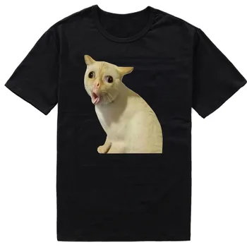 Забавная мужская футболка унисекс с котиком
