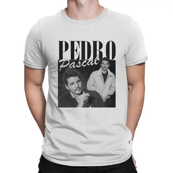  Забавные винтажные футболки 90-х годов в стиле бутлега Мужчины Футболка из чистого хлопка с круглым воротником Педро Паскаль Футболка с коротким рукавом Идея Топы