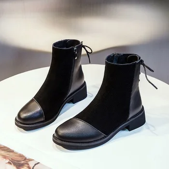 Зимние и осенние женские и осенние ботильоны Модные женские мягкие кожаные туфли Размер 35-40