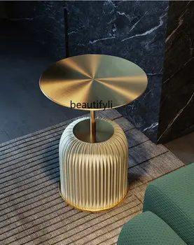 Итальянский приставной столик Дизайнер Nordic Light Роскошный круглый приставной столик Комбинированная мебель для гостиной