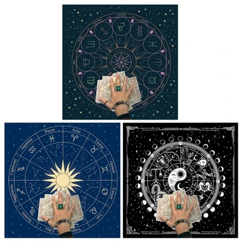 Карты Таро Скатерть Алтари Ткань Астрология Гадания Нескользящий коврик Гобелен