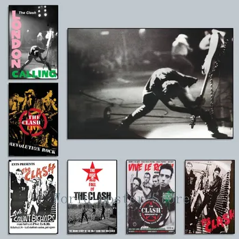 Классическая винтажная обложка группы The Clash Плакат Декор спальни Спортивный пейзаж Декор офисной комнаты Подарок Настенное искусство