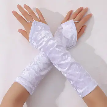 Классические перчатки без пальцев Грелки для рук Косплей Длинные перчатки Солнцезащитные варежки Мягкие женские рукава для рук женщин и девочек для бега