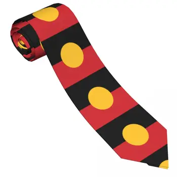 Классический галстук для мужчин Шелковые мужские галстуки для свадебной вечеринки Деловой галстук для взрослых Повседневный галстук с принтом флага австралийских аборигенов