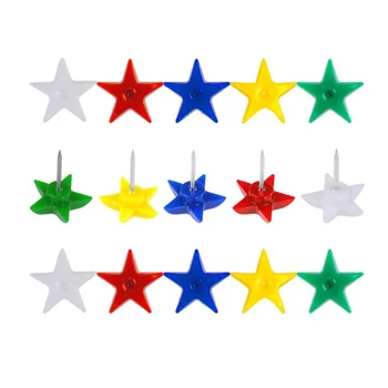 Кнопки в форме звезды, набор небольших прищепок для карт с металлическими точками для доски объявлений, маркировка ткани и подвешивание картин