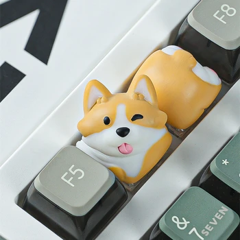 Колпачок для клавиш Corgi Колпачок из смолы Cute Dog Keycap Пользовательский креативный тисненый механический колпачок для клавиатуры Custom Cherry Mx DIY Artisan Клавиши Esc