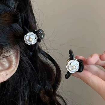корейский маленький изысканный цветок камелии маленький зажим для волос с челкой женский боковой модный головной убор детские аксессуары Cheveux