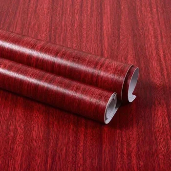  Красное дерево Самоклеящаяся контактная бумага Водонепроницаемая съемная наклейка Гостиная Спальня Мебель Ремонт Обои