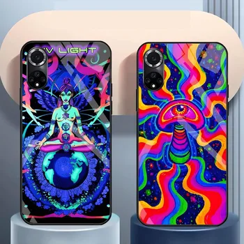 Красочный психоделический триппи Арт Чехол Для Телефона Стекло Для Huawei Mate 20 X 30 40 Nova9 Pro 8 8I 9SE Y5 6 Prime 2019 Y7 A 2020 Y9