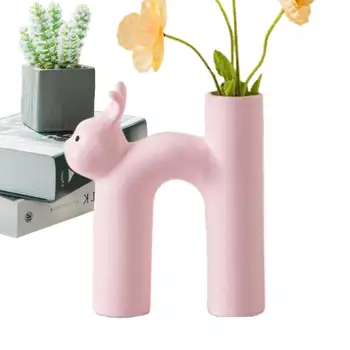креативная современная ваза из смолы милая трубчатая кошка эстетическая ваза гостиная цветочная композиция украшение дома