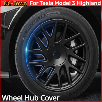  Крышка ступицы колеса для Tesla Model 3 + 18-дюймовая крышка ступицы Наклейка на защитную крышку в стиле Thunder New Model3 Highland 2024 Аксессуары