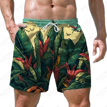 Летние новые мужские шорты банановый лист 3D-печатные мужские шорты повседневный стиль отдыха мужские шорты модный тренд мужские шорты