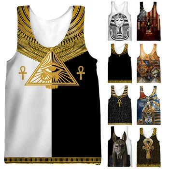 лето 2023 Женская футболка Уличная одежда Древний Египет Глаз Гора Египетский символ Футболка Майка Мужские женские топы Оверсайз