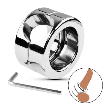 Металлический тяжелый зажим для петуха Мужское устройство для тренировки целомудрия Стальное кольцо для члена Бондаж Носилки мошонки Замок Сперма Секс-игрушки для мужчин