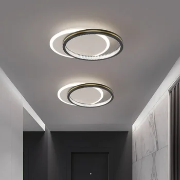 Минималистичные светодиодные потолочные светильники для входа в дом Внутренние осветительные приборы с хрустальными абажурами Круглые квадратные светильники