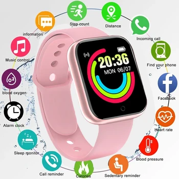  Многофункциональные смарт-часы Мужчины Женщины Bluetooth Подключенный телефон Музыка Фитнес Спортивный браслет Монитор сна Y68 Детские умные часы